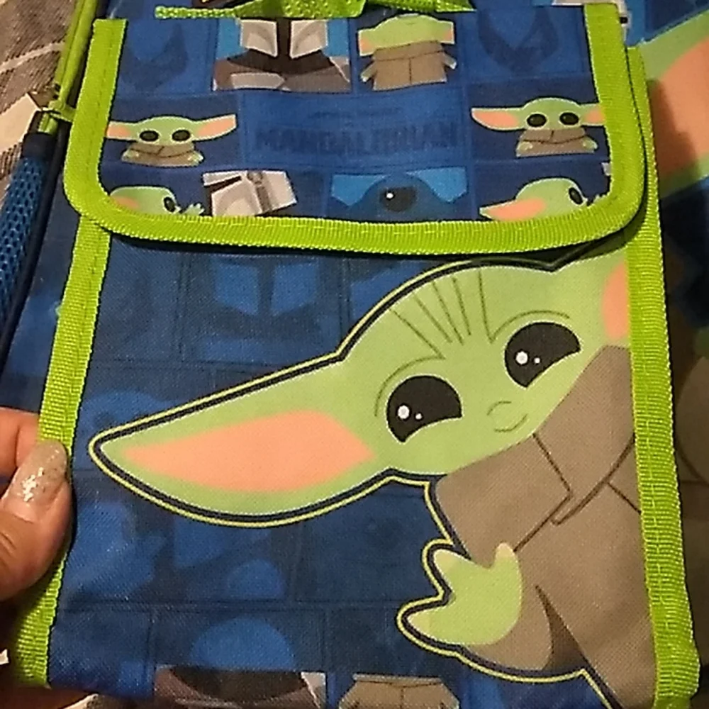 Grogu Star Wars Disney Boys Backpack with extras. Insulated lunch bag,